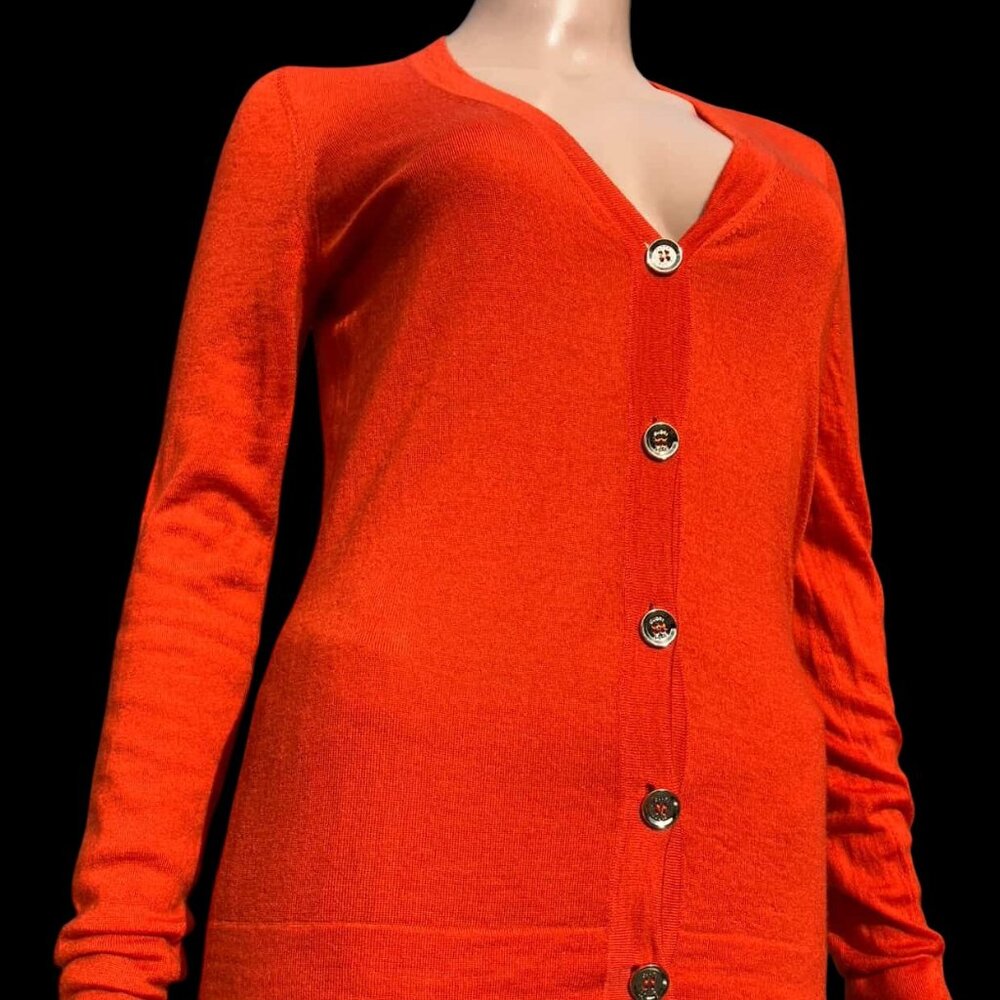 GUCCI Women's 2008 Red Orange Cashmere Cardigan Blazer Lightweight Size S M